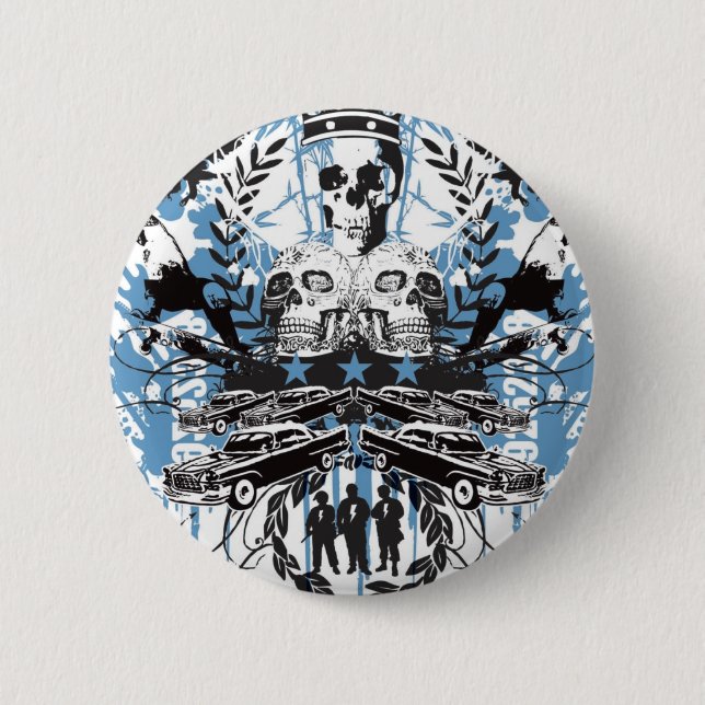 Skull King 6 Cm Round Badge (Front)
