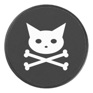 Skull Kitty Button Hockey Puck