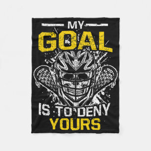 Skull Lax Lacrosse Goalie Player My Goal Is To Den Fleece Blanket