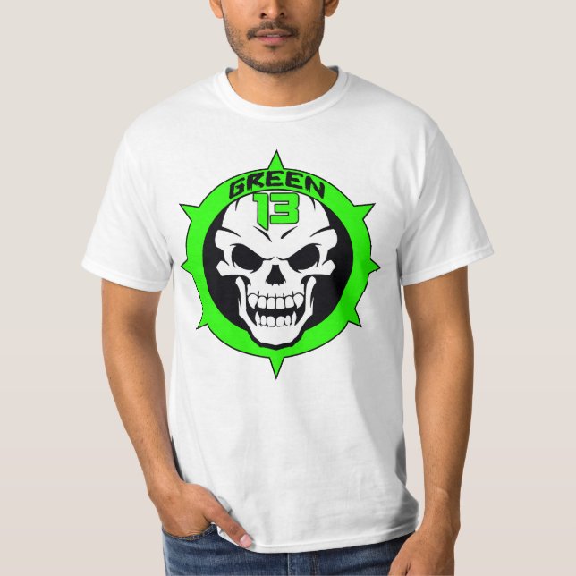 Skull Logo 2 Sided (White) T-Shirt (Front)