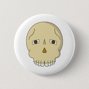 Skull looking at you 6 cm round badge