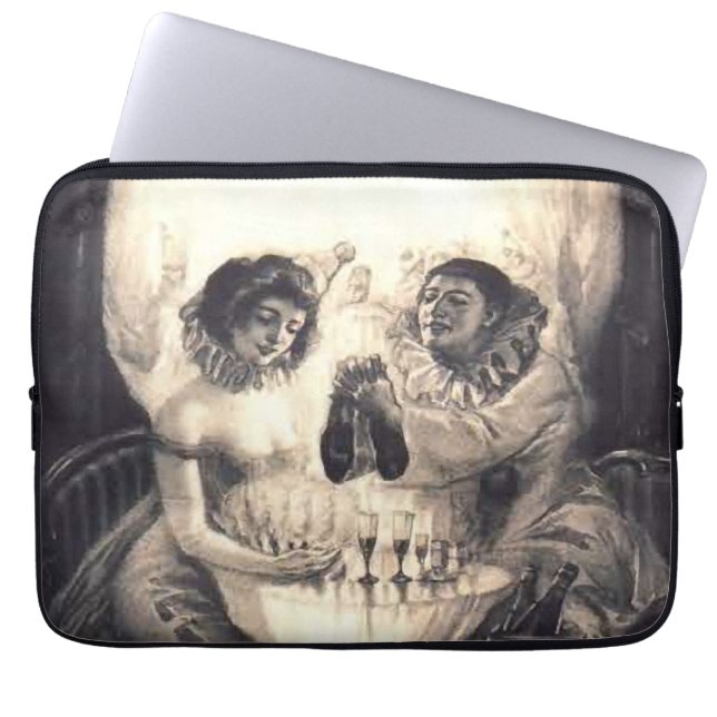Skull Love, Optical Illusion 13" Laptop Sleeve (Front)
