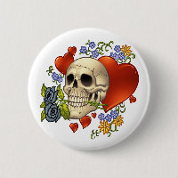 Skull Love - Skulls, Roses and Hearts by Al Rio