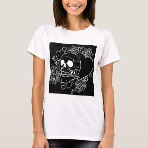 Skull Love - Skulls, Roses and Hearts by Al Rio T-Shirt