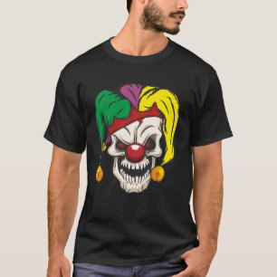Skull Mardi Gras Angry Clown Jester Carnival Louis T-Shirt