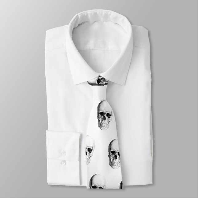 Skull Men's Tie (Tied)