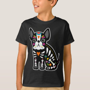 Skull Mexican French Bulldog Halloween Day Of The  T-Shirt
