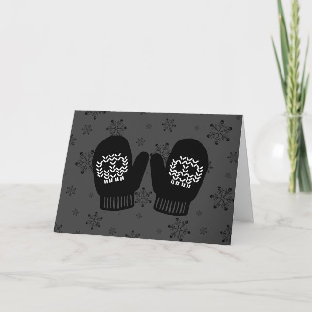 Skull Mittens Holiday Card (Front)