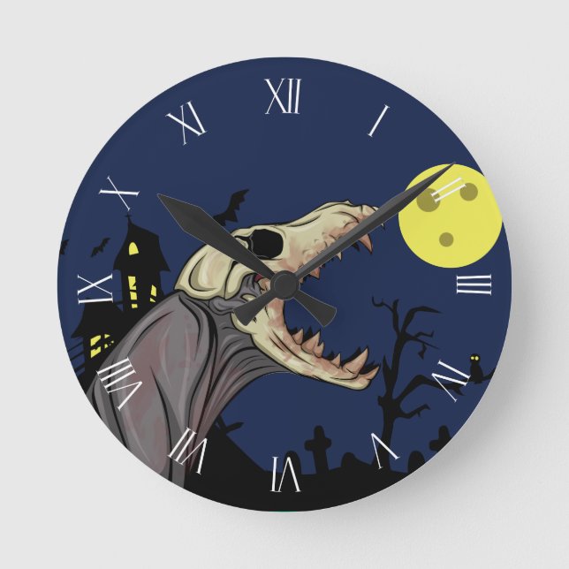 Skull Monster Round Clock (Front)