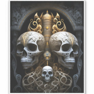 Skull Monster Skeleton Horror Sticker