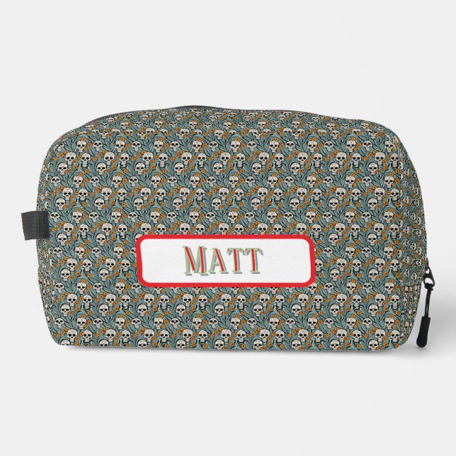 Skull Motif Dopp Bag (Front)