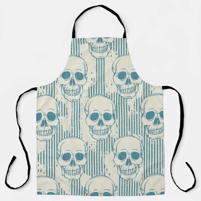 Skull Motif: Seamless Freehand Pattern Apron (Front)