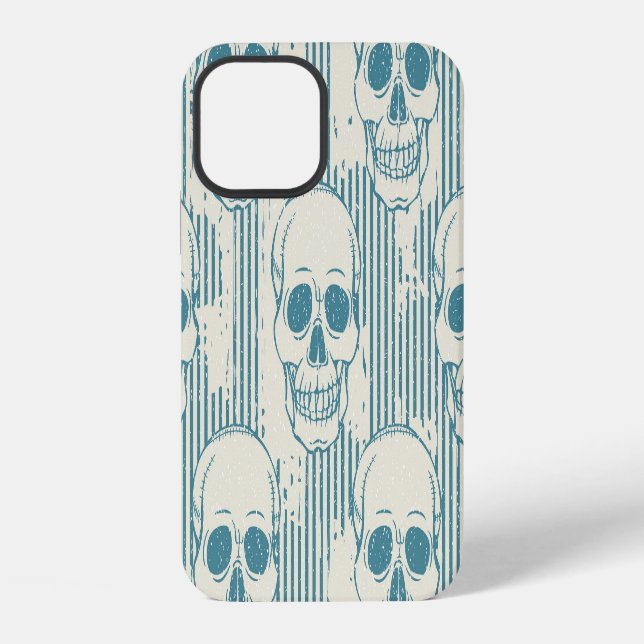 Skull Motif: Seamless Freehand Pattern iPhone Case (Back)