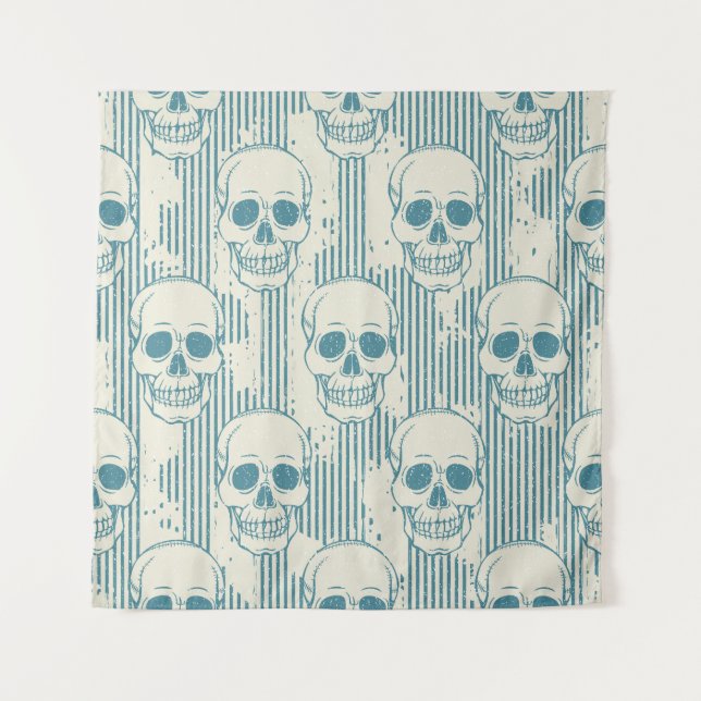 Skull Motif: Seamless Freehand Pattern Tapestry (Front)