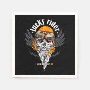 Skull Motorcycle Gift For Motorbike Lovers Napkin