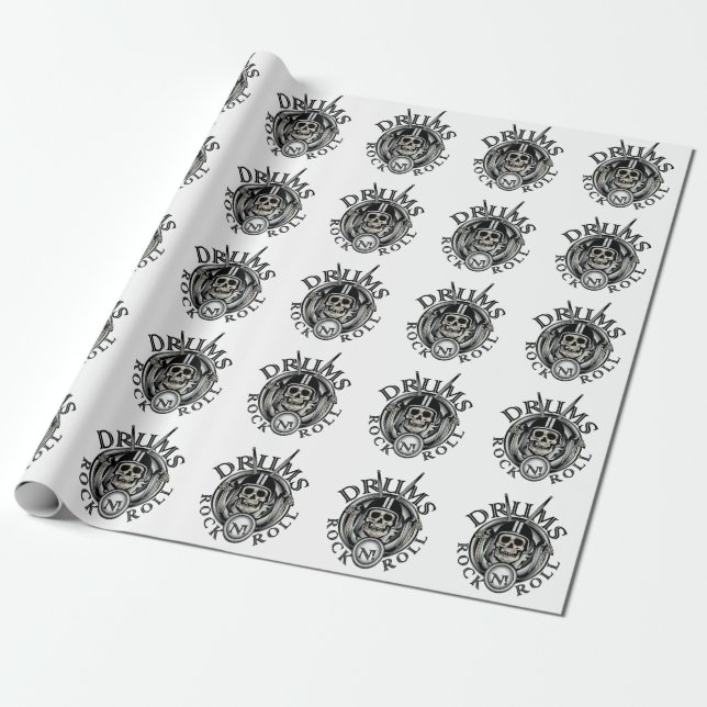 Skull Motorcycle Wrapping Paper (Unrolled)