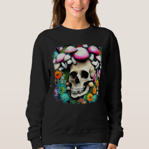Skull Mushrooms Collector Graphic Mushroom Picker Sweatshirt