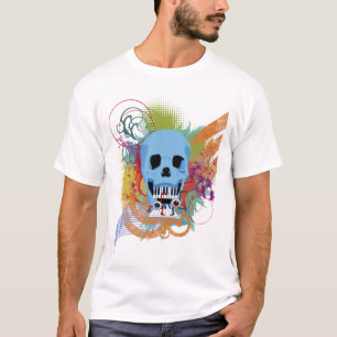Skull Music Grunge Splatter T-Shirt