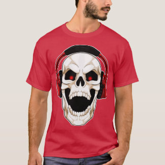 Skull Musician Headphone Music T-Shirt
