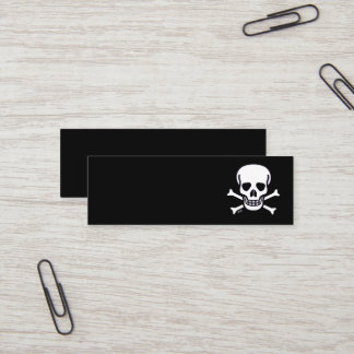Skull n Bones all black mini business card