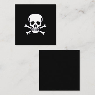 Skull n Bones all black square business card