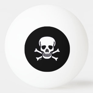 Skull n Bones Black 1 star ping pong ball