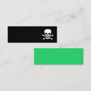 Skull n Bones black and green mini business card