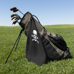 Skull n Bones black golf towel
