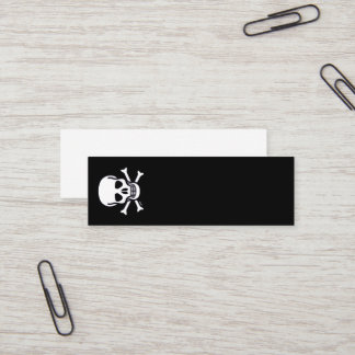 Skull n Bones black mini business card vertical