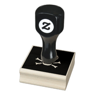 Skull n Bones Black rubber stamp