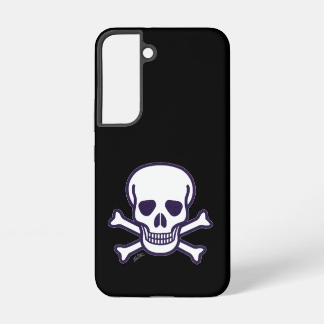 Skull n Bones black Samsung S22 phone case (Back)