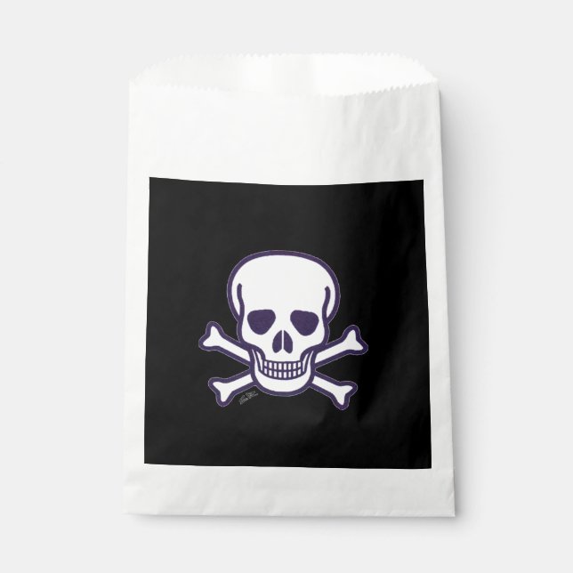 Skull n Bones black white favour bags (Front)