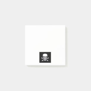 Skull n Bones Black white note pads