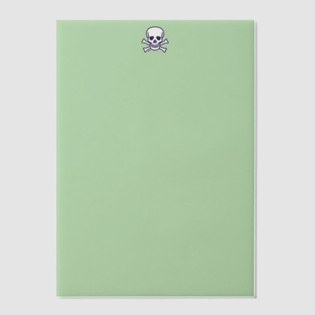 Skull n Bones green vellum papers Vellum Invitations (Front)