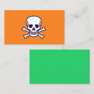 Skull n Bones orange green standard business card