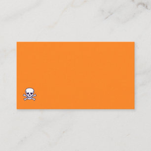 Skull n Bones orange standard business card corner