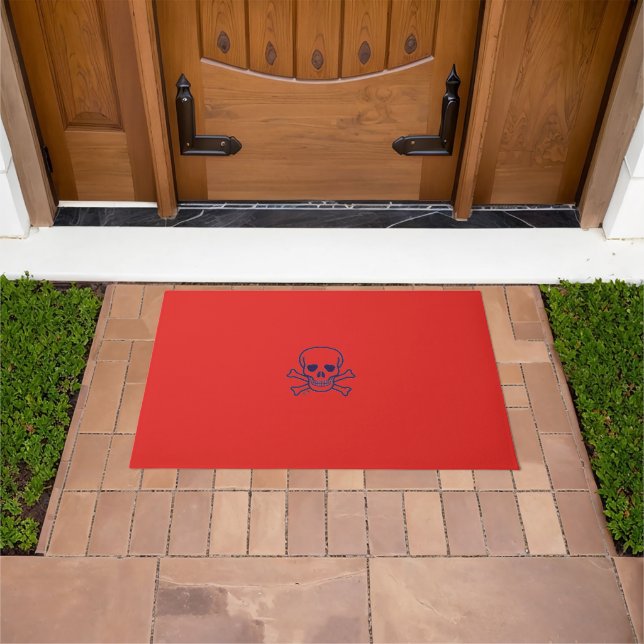 Skull n Bones red large doormat (Outdoor)