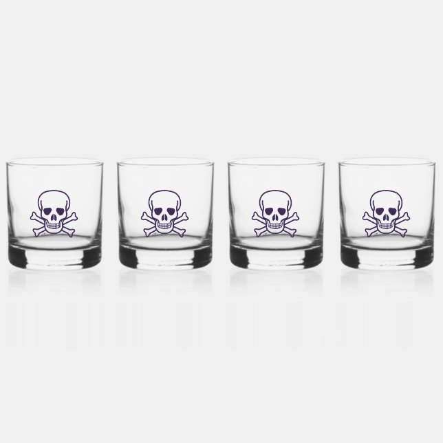 Skull n Bones rocks glass set 4 (Front)