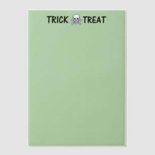 Skull n Bones Trick or Treat green vellum papers Vellum Invitations