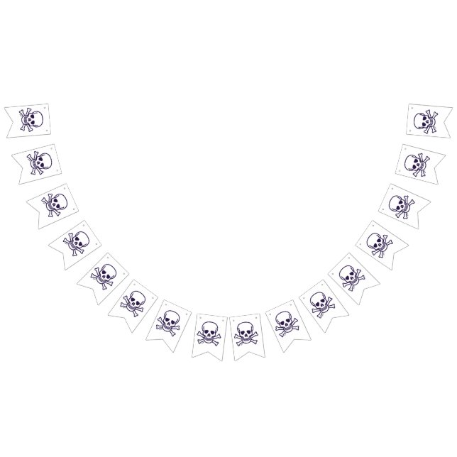 Skull n Bones white bunting banner (All)