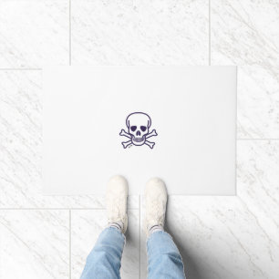 Skull n Bones white large doormat