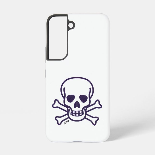 Skull n Bones white Samsung S22 phone case (Back)