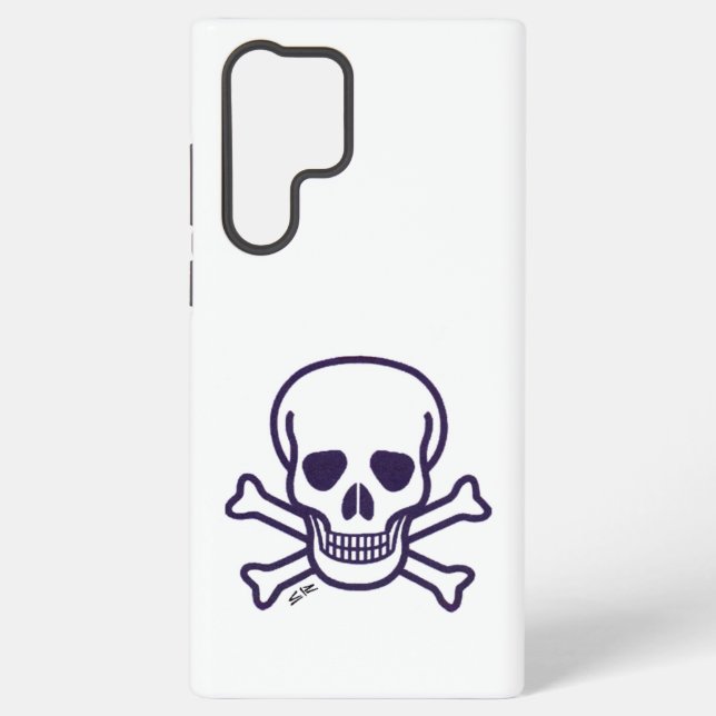 Skull n Bones white Samsung S22 Ultra phone case (Back)