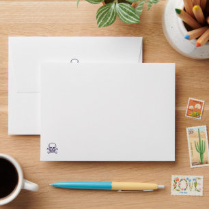 Skull n Bones white small envelopes front and back