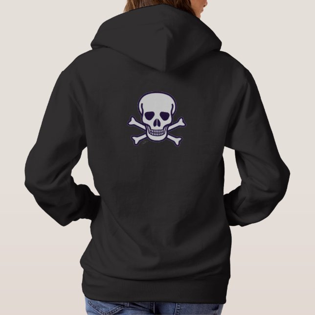 Skull n Bones women black hooded sweatshirt back (Back)