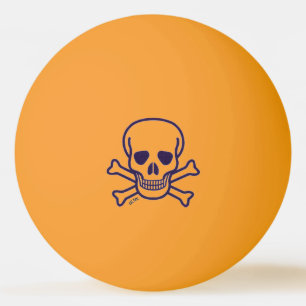 Skull n Bones yellow glow 1 star ping pong ball