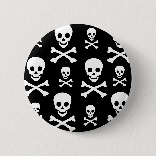 Skull N Crossbones 6 Cm Round Badge (Front)