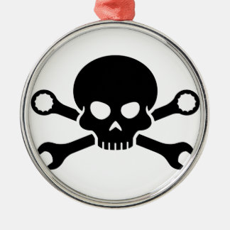 Skull 'n' Tools - Screw Pirate 1 (black) Metal Tree Decoration