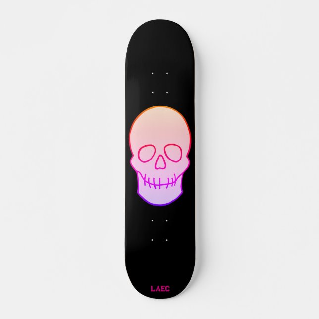 Skull - neon glow skateboard (Front)
