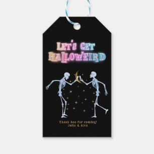 Skull Neon Halloween Halloweird Dancing Skeletons Gift Tags